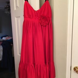 Red cocktail dress.